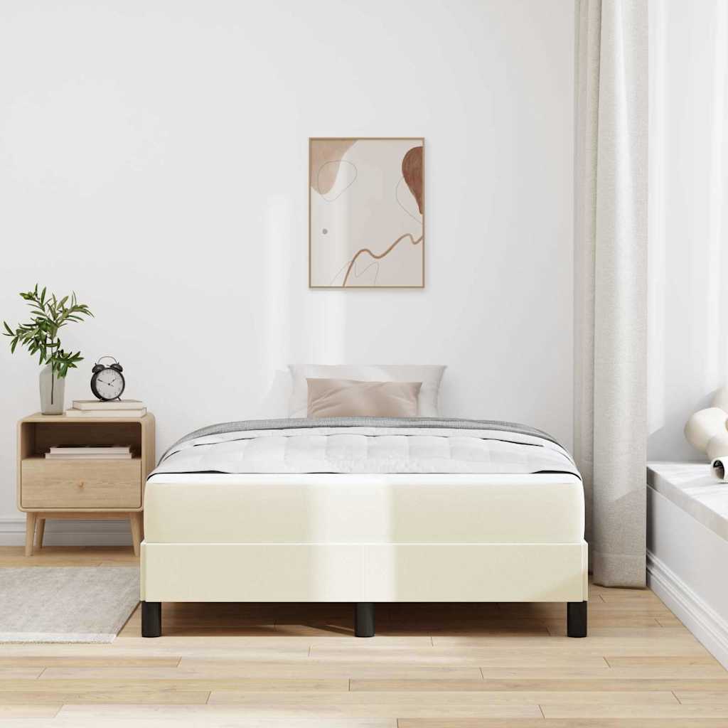 Sengestel med madras Creme 120 x 200 cm Stof