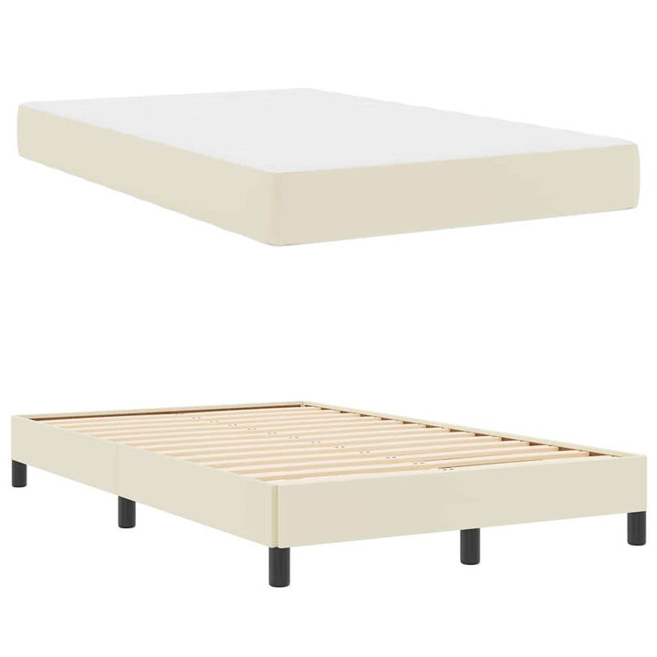 Sengestel med madras Creme 120 x 200 cm Stof