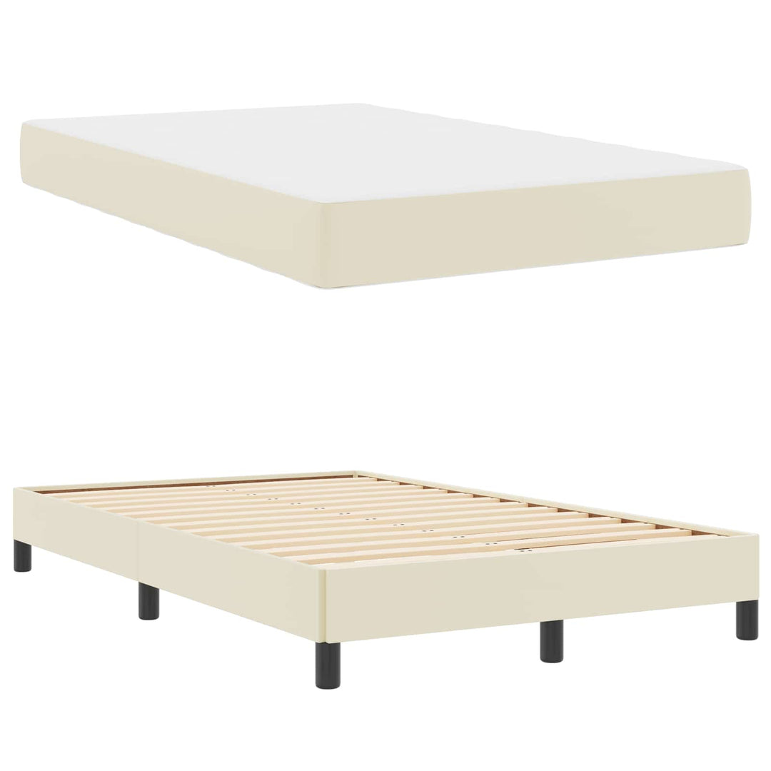 Sengestel med madras Creme 120 x 200 cm Stof
