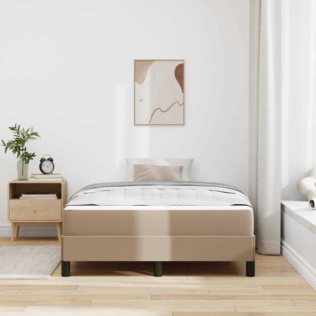 Sengestel med madras Cappuccino 120 x 200 cm Stof