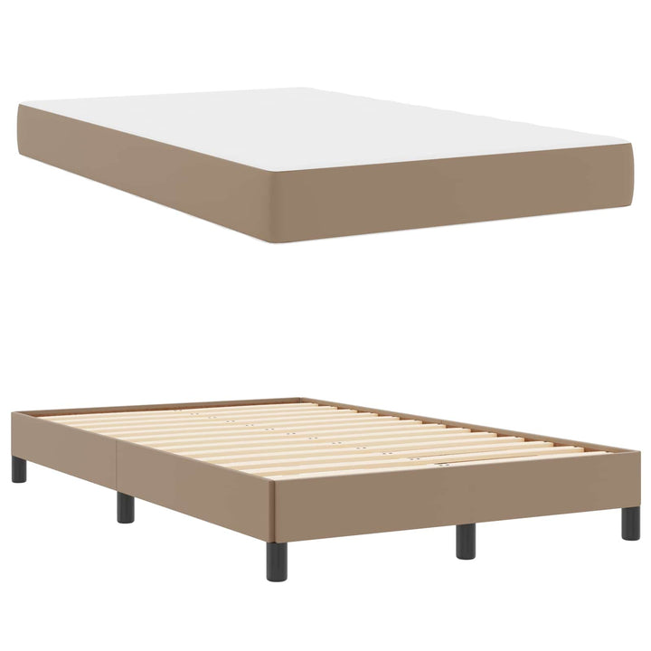 Sengestel med madras Cappuccino 120 x 200 cm Stof