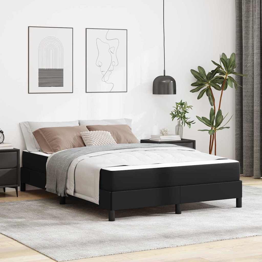 Sengestel med madras Sort 140 x 190 cm Stof