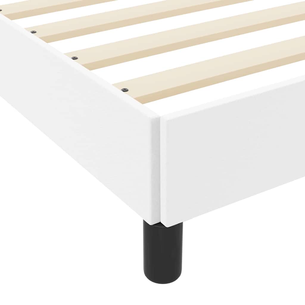 Sengestel med madras Ren Hvid 140 x 190 cm Stof