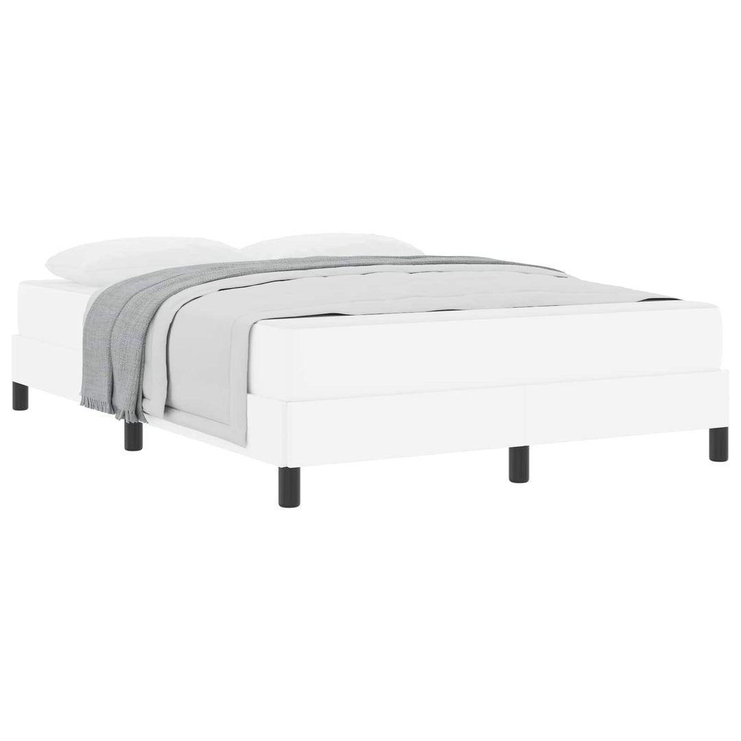Sengestel med madras Ren Hvid 140 x 190 cm Stof