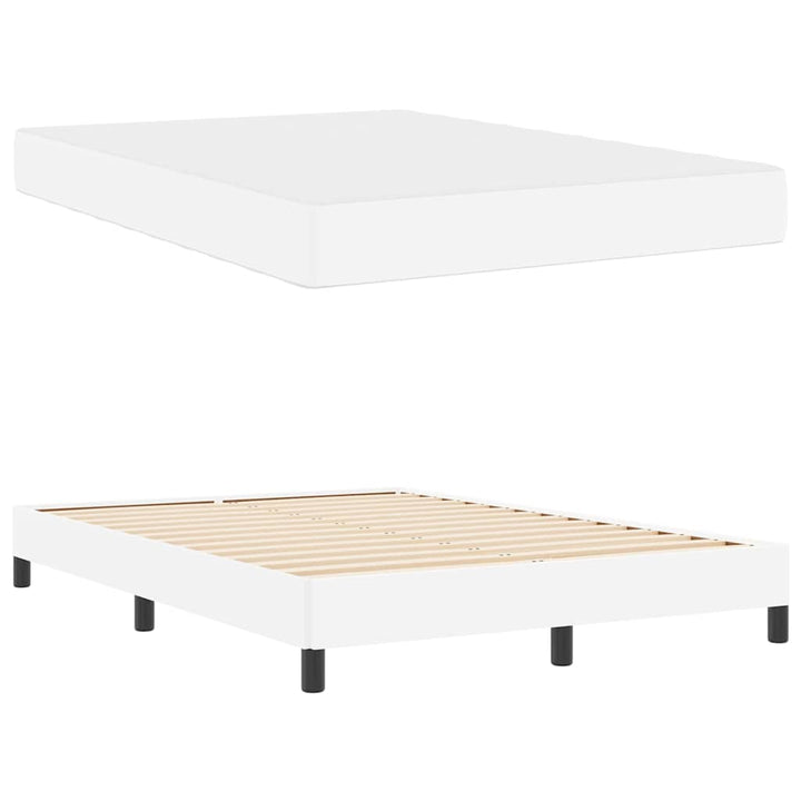 Sengestel med madras Ren Hvid 140 x 190 cm Stof