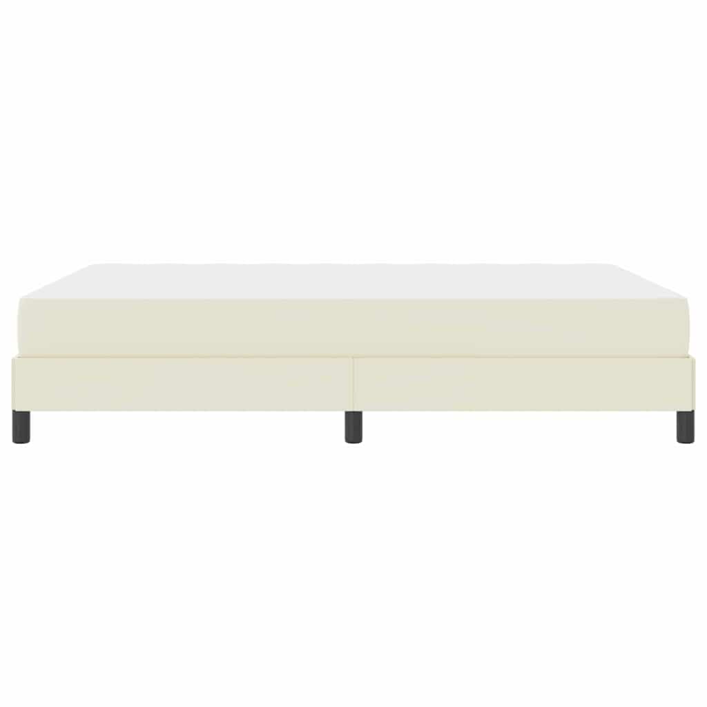 Sengestel med madras Creme 140 x 190 cm Stof