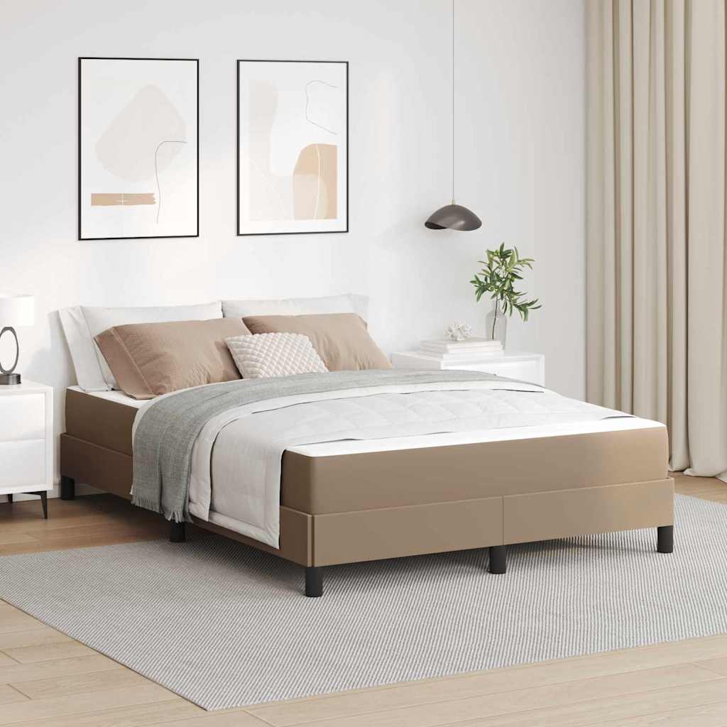 Sengestel med madras Cappuccino 140 x 190 cm Stof