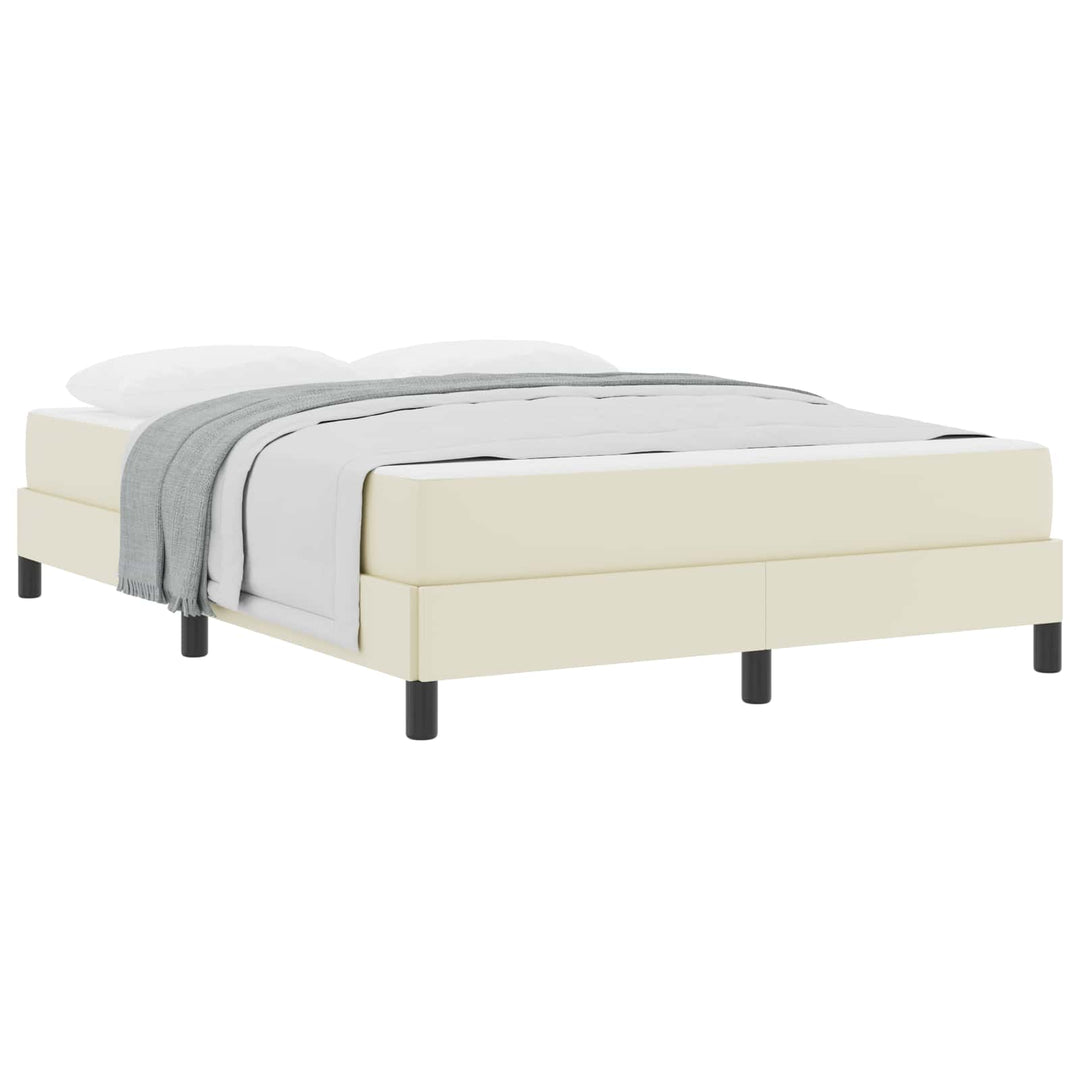 Sengestel med madras Creme 140 x 200 cm Stof