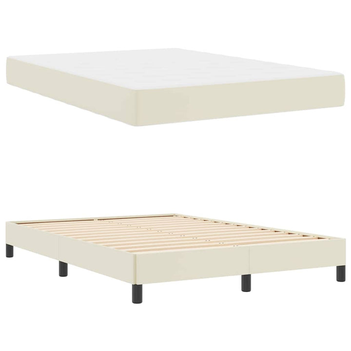 Sengestel med madras Creme 140 x 200 cm Stof