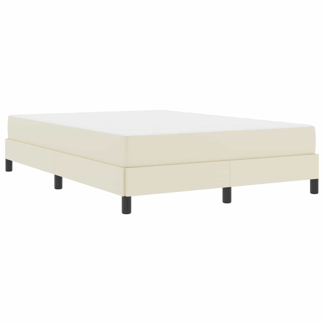 Sengestel med madras Creme 140 x 200 cm Stof