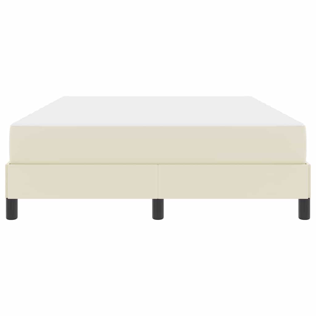 Sengestel med madras Creme 140 x 200 cm Stof