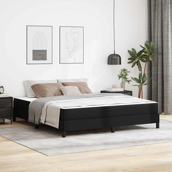 Sengestel med madras Sort 180 x 200 cm Stof