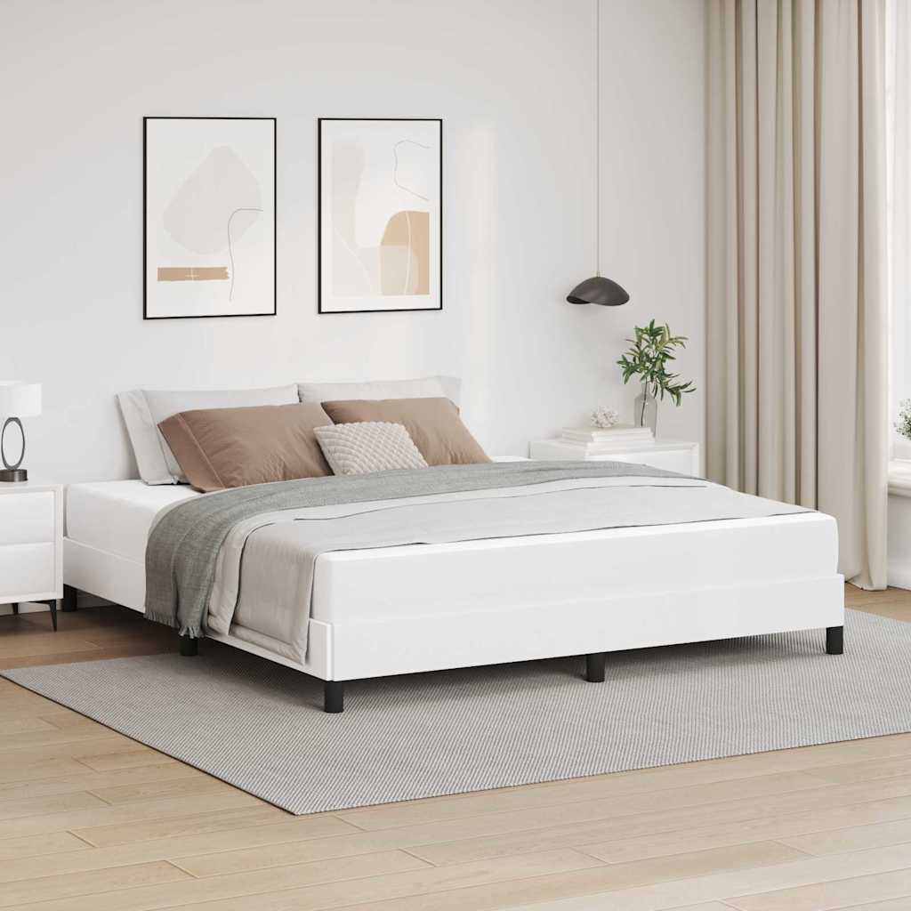 Sengestel med madras Ren Hvid 180 x 200 cm Stof