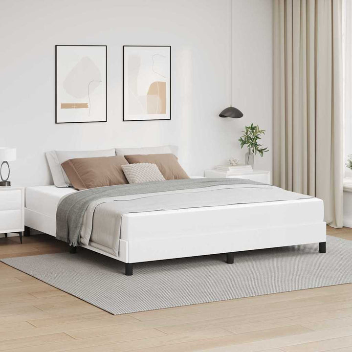 Sengestel med madras Ren Hvid 180 x 200 cm Stof