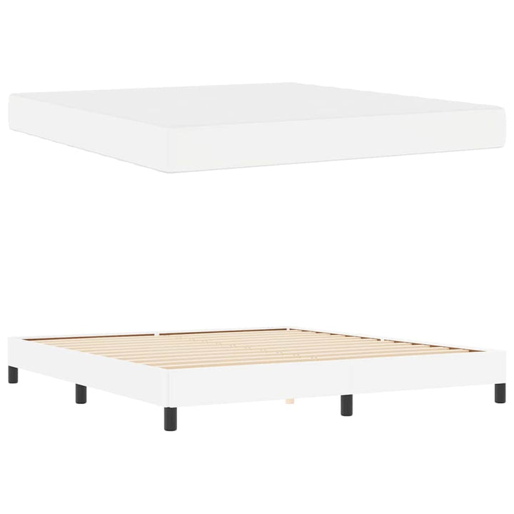 Sengestel med madras Ren Hvid 180 x 200 cm Stof