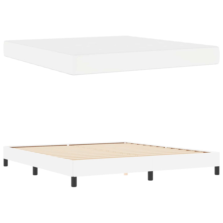 Sengestel med madras Ren Hvid 180 x 200 cm Stof