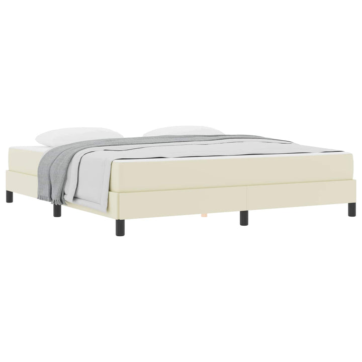 Sengestel med madras Creme 180 x 200 cm Stof