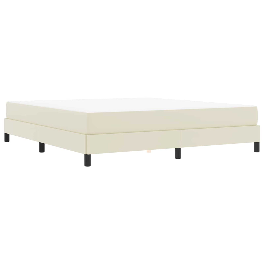 Sengestel med madras Creme 180 x 200 cm Stof