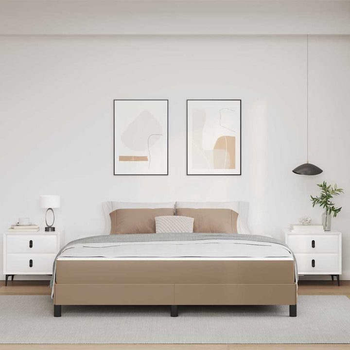 Sengestel med madras Cappuccino 180 x 200 cm Stof