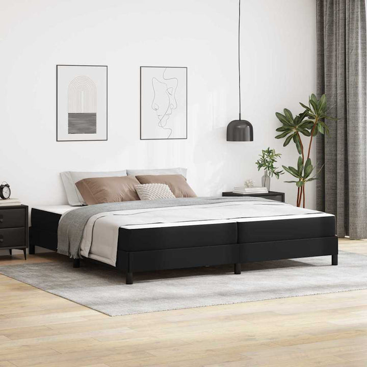 Sengestel med madras Sort 200 x 200 cm Stof