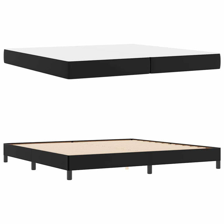 Sengestel med madras Sort 200 x 200 cm Stof