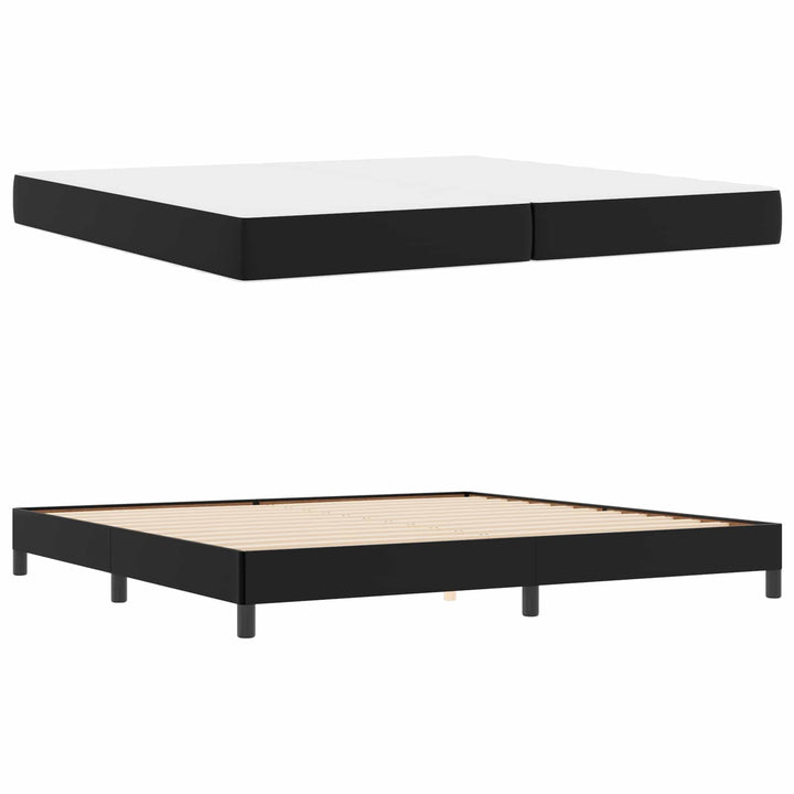 Sengestel med madras Sort 200 x 200 cm Stof