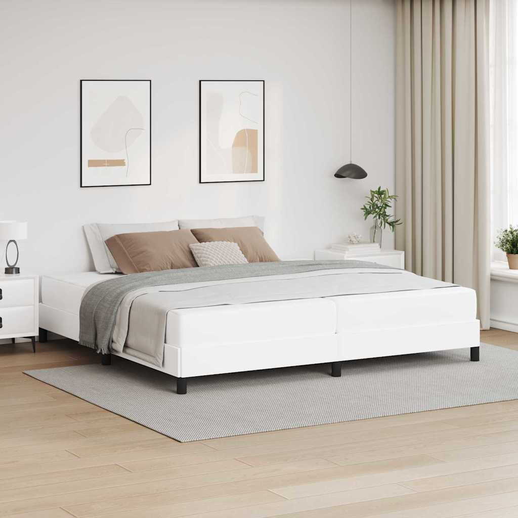 Sengestel med madras Ren Hvid 200 x 200 cm Stof