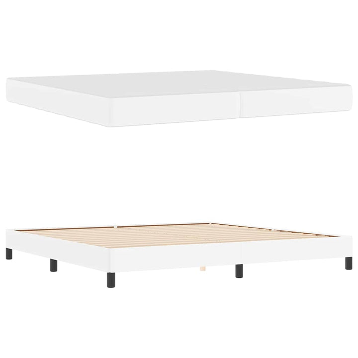 Sengestel med madras Ren Hvid 200 x 200 cm Stof