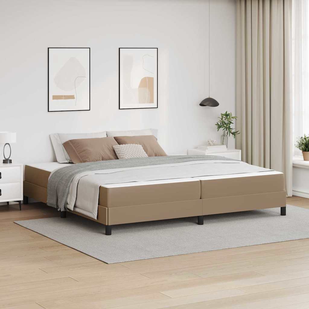 Sengestel med madras Cappuccino 200 x 200 cm Stof