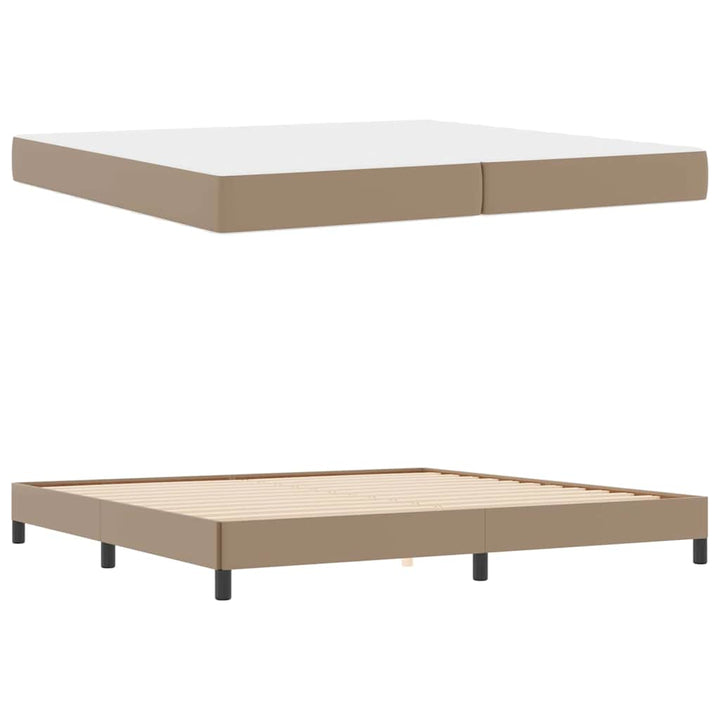 Sengestel med madras Cappuccino 200 x 200 cm Stof