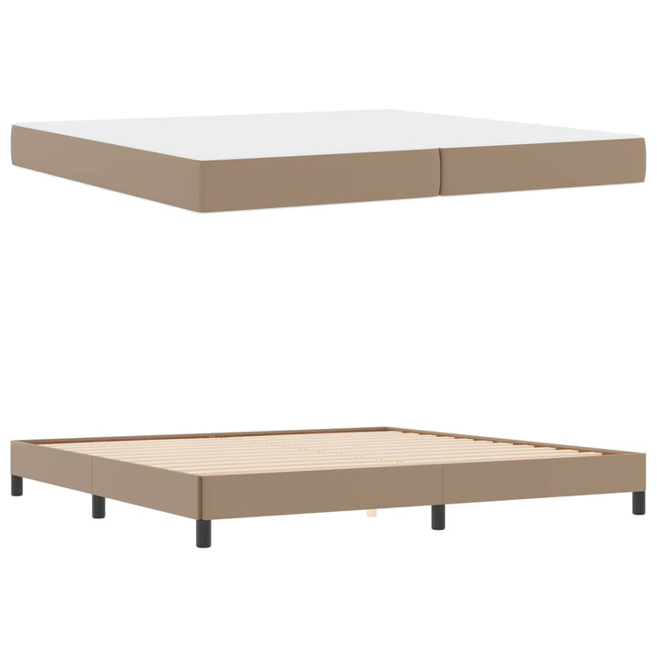 Sengestel med madras Cappuccino 200 x 200 cm Stof