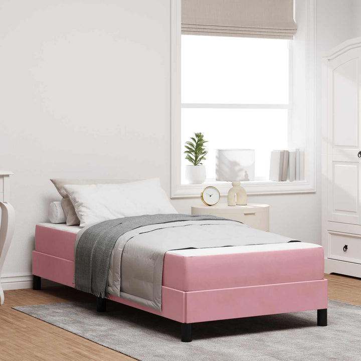 Box spring seng med madras Lyserød 80 x 200 cm Stof