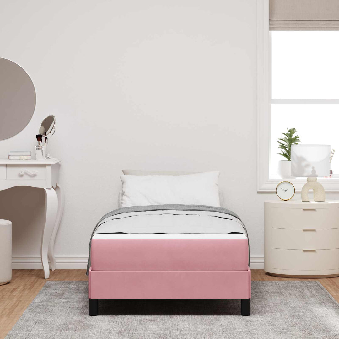 Box spring seng med madras Lyserød 80 x 200 cm Stof