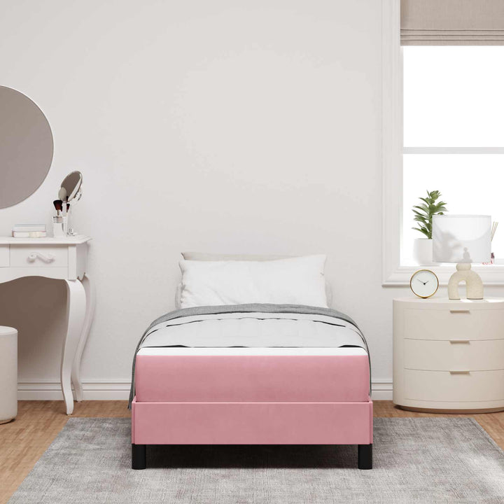 Box spring seng med madras Lyserød 80 x 200 cm Stof