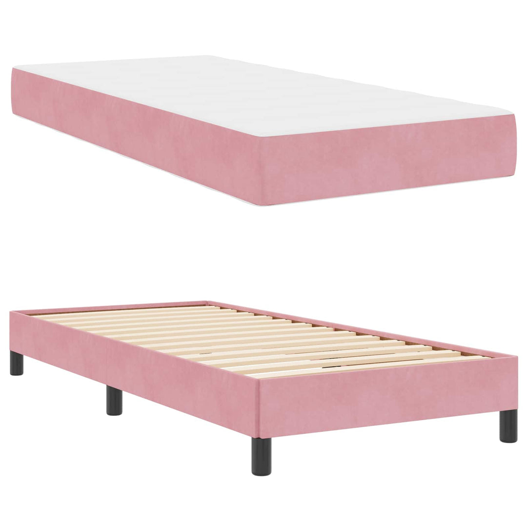 Box spring seng med madras Lyserød 80 x 200 cm Stof