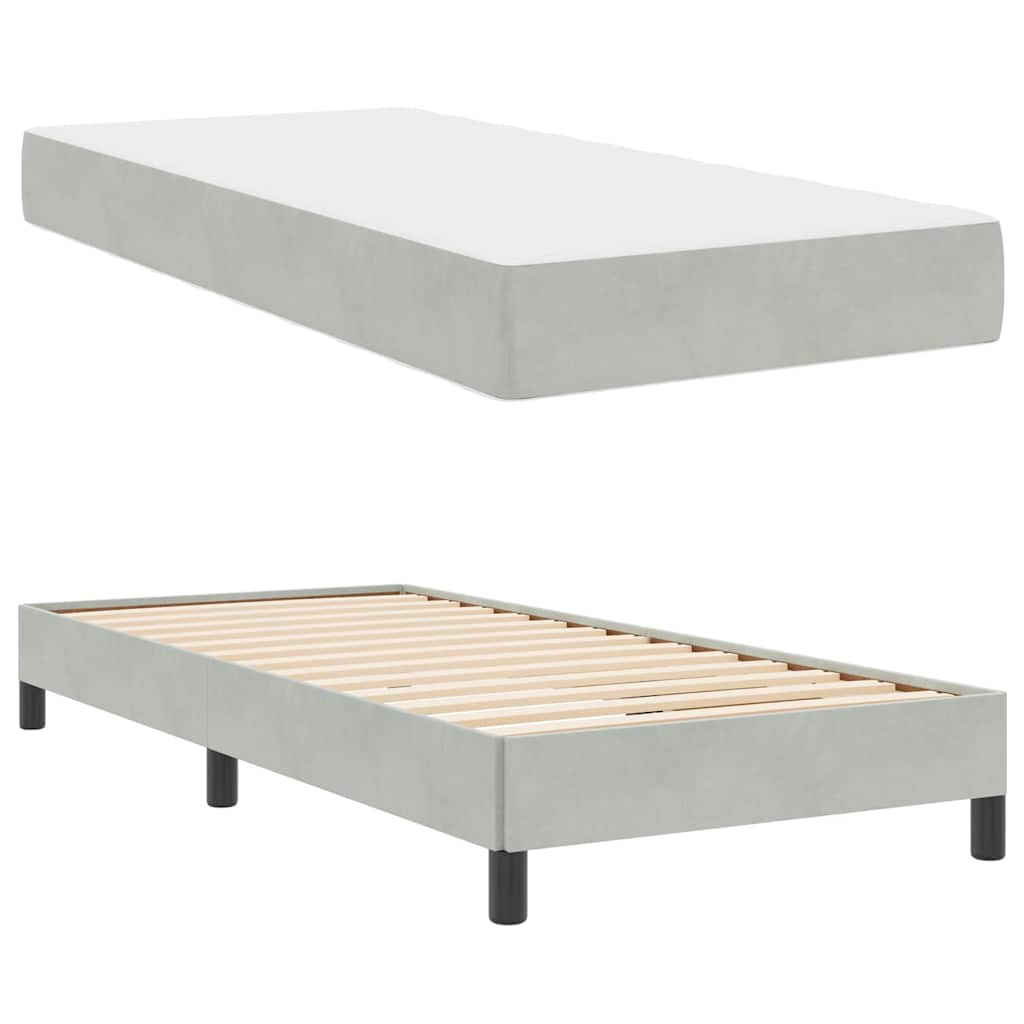 Box spring seng med madras Lysegrå 90 x 190 cm Stof