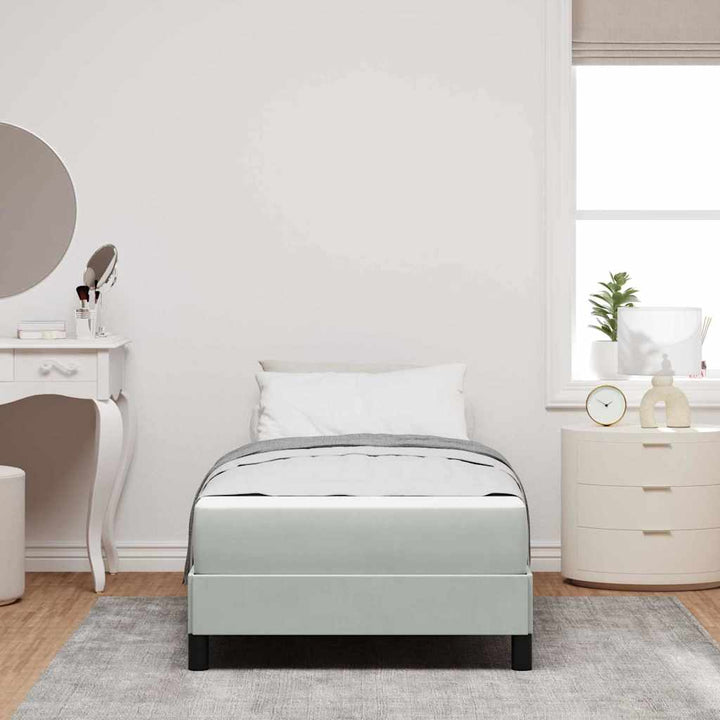 Box spring seng med madras Lysegrå 90 x 200 cm Stof