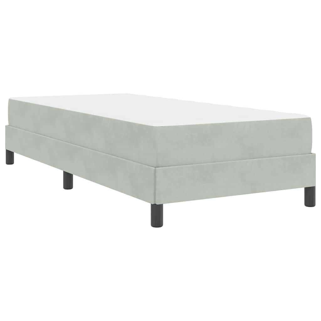 Box spring seng med madras Lysegrå 90 x 200 cm Stof