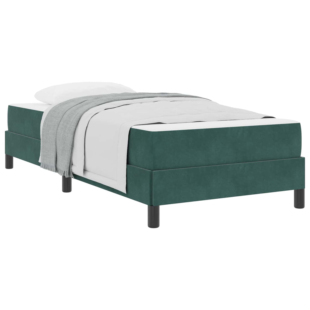 Box spring seng med madras Mørkegrøn 90 x 200 cm Stof