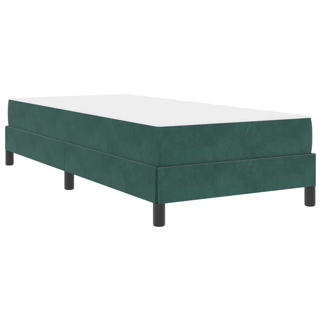 Box spring seng med madras Mørkegrøn 90 x 200 cm Stof