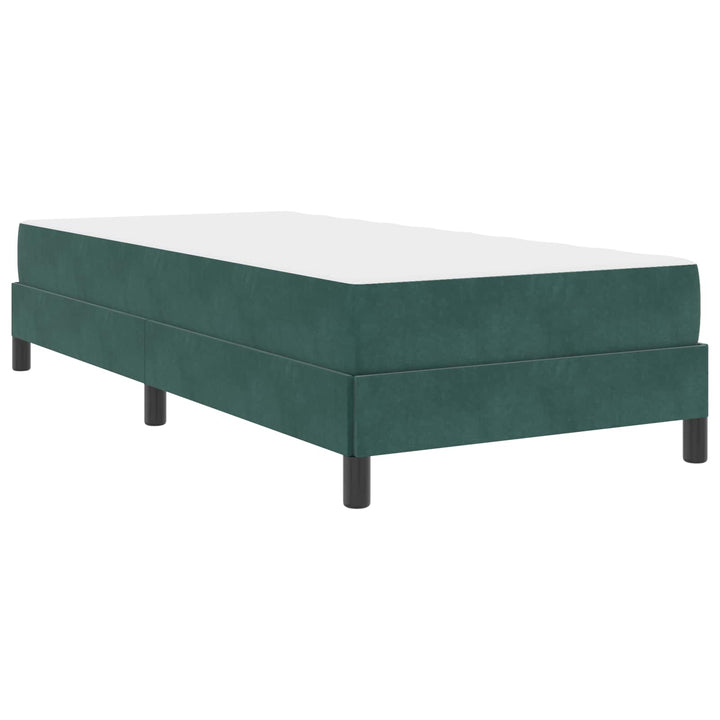 Box spring seng med madras Mørkegrøn 90 x 200 cm Stof