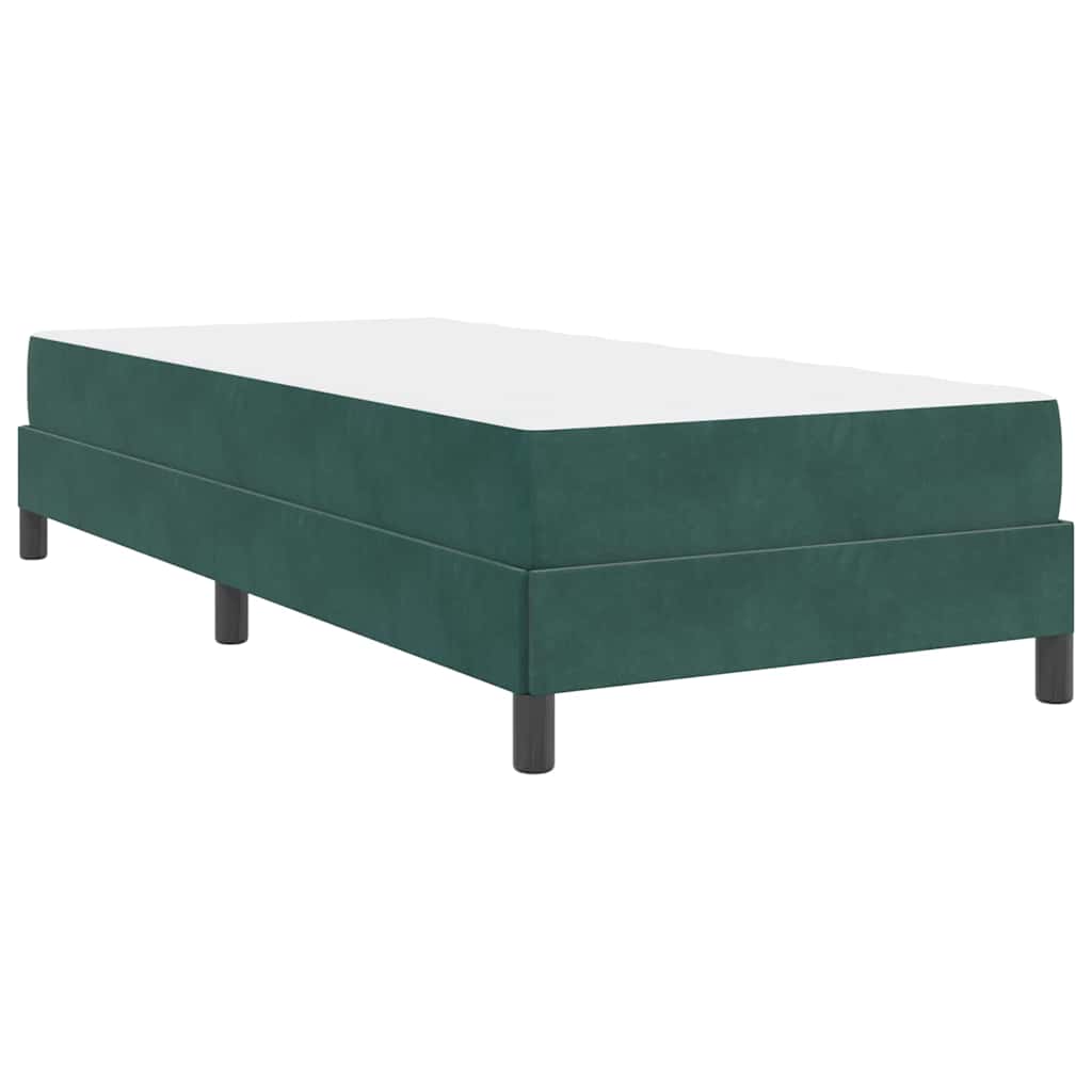 Box spring seng med madras Mørkegrøn 90 x 200 cm Stof