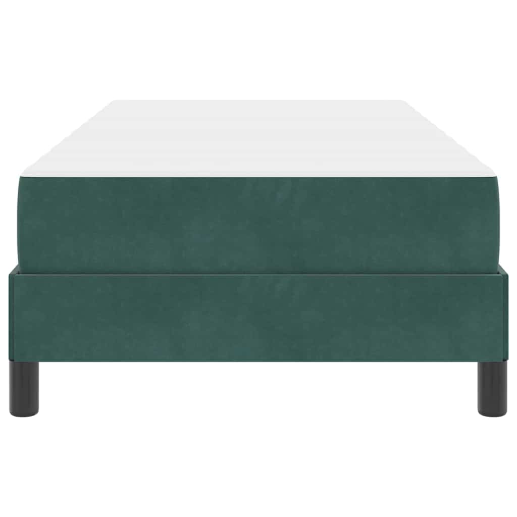 Box spring seng med madras Mørkegrøn 90 x 200 cm Stof