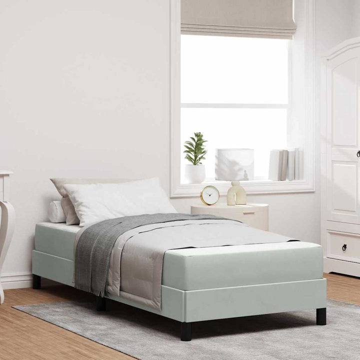 Box spring seng med madras Lysegrå 100 x 200 cm Stof