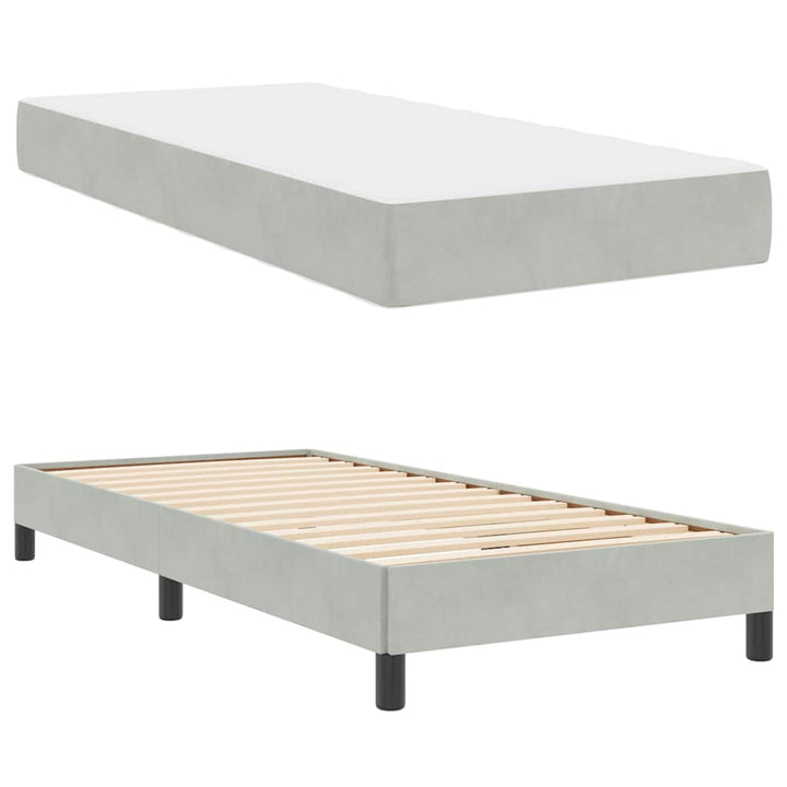 Box spring seng med madras Lysegrå 100 x 200 cm Stof