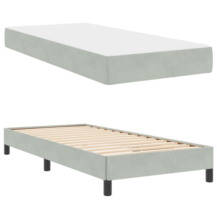 Box spring seng med madras Lysegrå 100 x 200 cm Stof