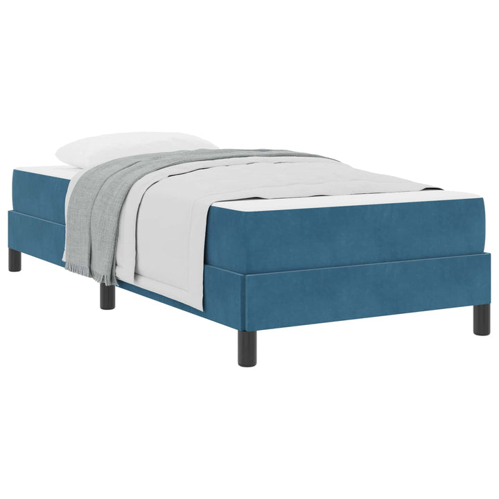 Box spring seng med madras Mørk blå 100 x 200 cm Stof