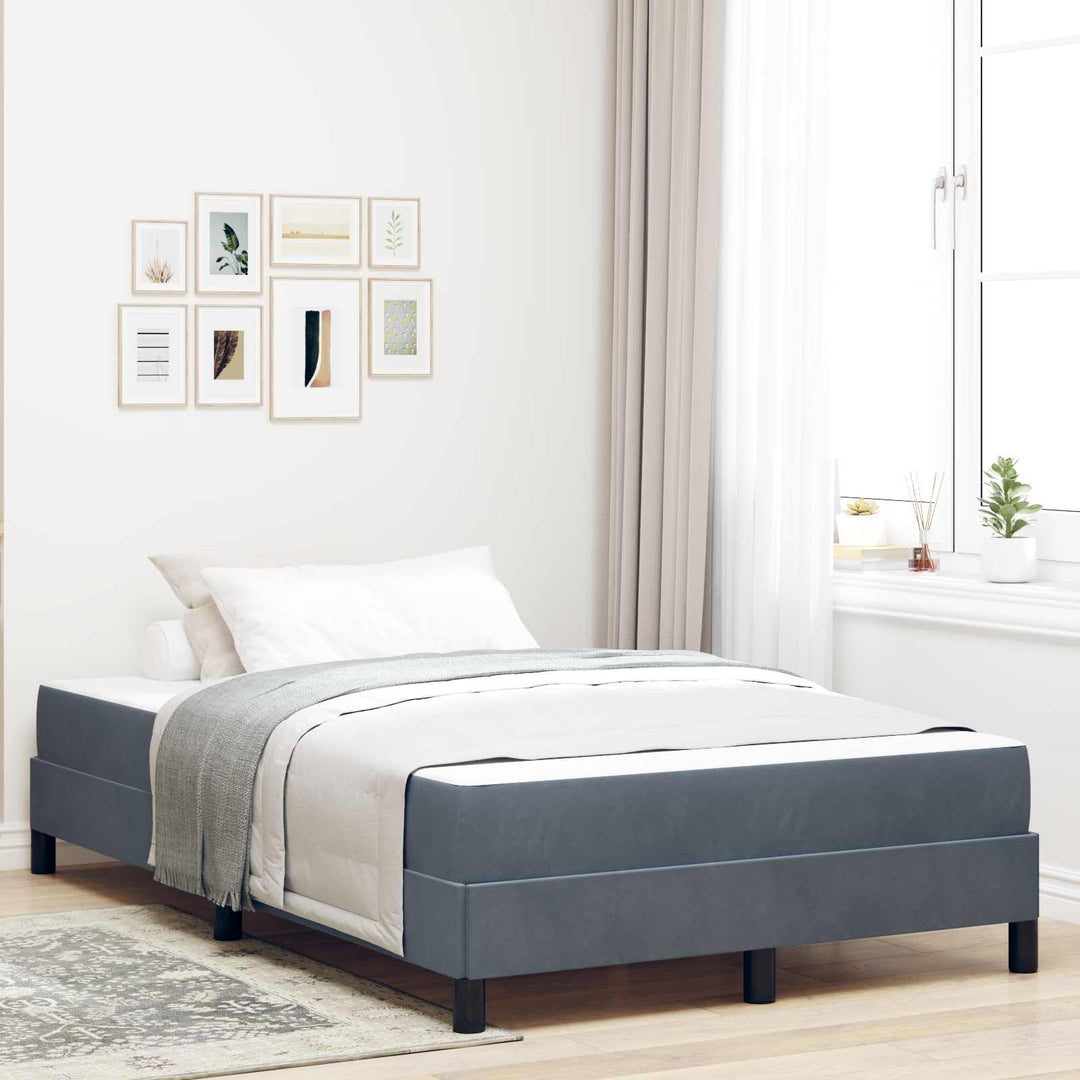 Box spring seng med madras Mørkegrå 120 x 190 cm Stof
