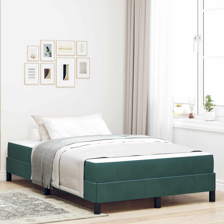 Box spring seng med madras Mørkegrøn 120 x 190 cm Stof