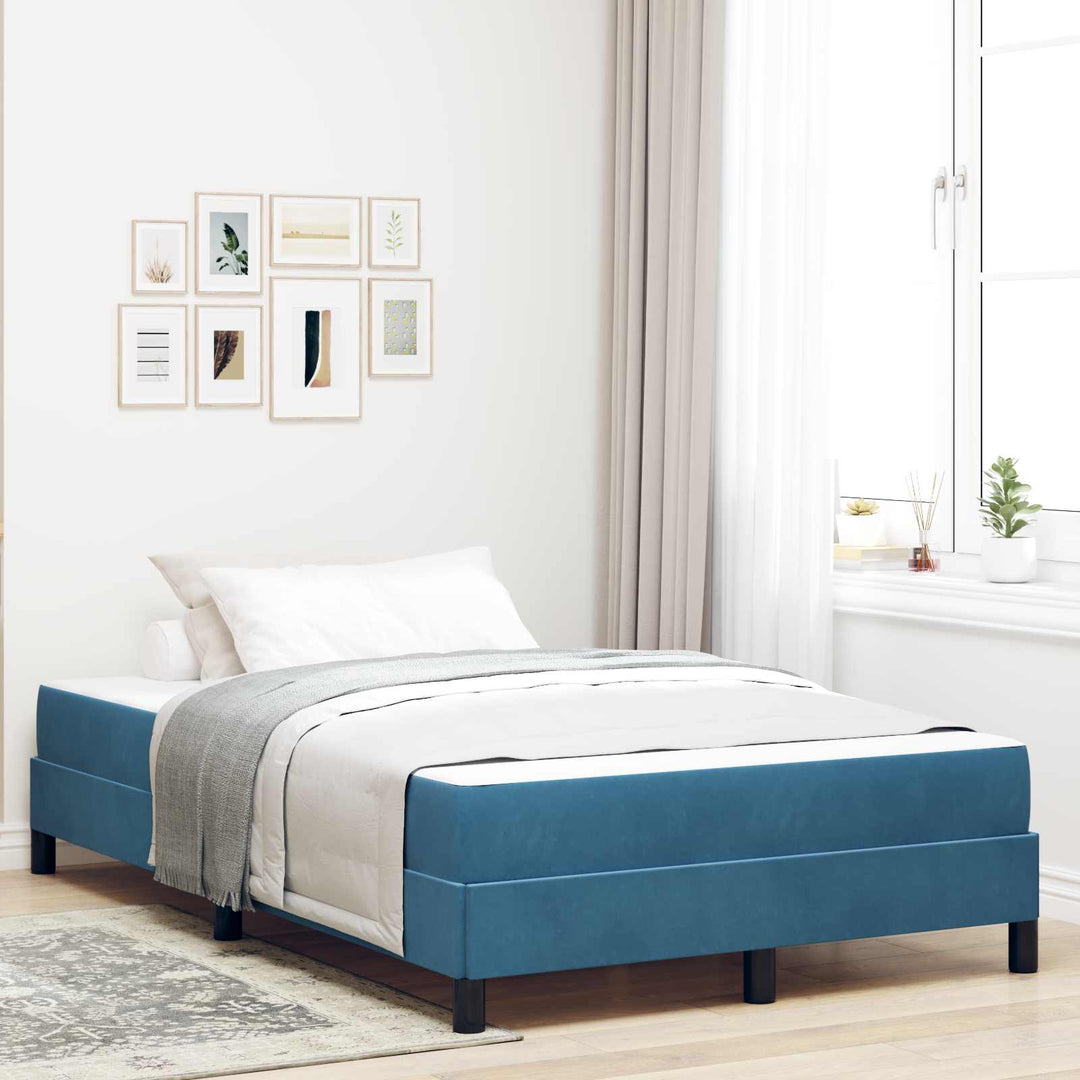 Box spring seng med madras Mørk blå 120 x 190 cm Stof